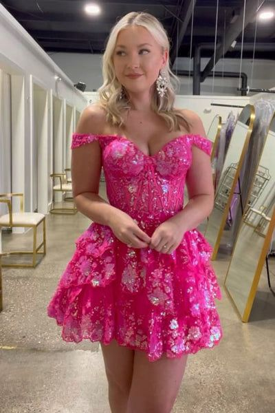 Rose red suspender waist puffy skirt homecoming dress R5545