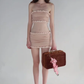 Light pink tube top slim waist design hip skirt homecoming dress R4394