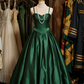 Dark green suspender waist slim sexy long skirt ball gown R6075