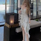 Fairy dress pure desire style irregular holiday suspender skirt floral cake skirt R1710
