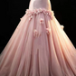 Sweet Pink Prom Gown , Romantic Tulle Applique Maxi Evening Dress Birthday Dress RS1350