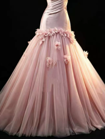 Sweet Pink Prom Gown , Romantic Tulle Applique Maxi Evening Dress Birthday Dress RS1350