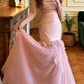 Charming Pink Prom Gown , Elegant Tulle Applique Maxi Evening Dress Birthday Dress RS1352