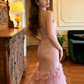 Charming Pink Prom Gown , Elegant Tulle Applique Maxi Evening Dress Birthday Dress RS1352
