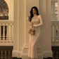 Knitted dress new style long skirt     S5474
