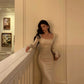 Long-sleeved dress for women new square neck long dress     S5494