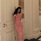 rose dress two-piece suit for women new style long skirt     S5487