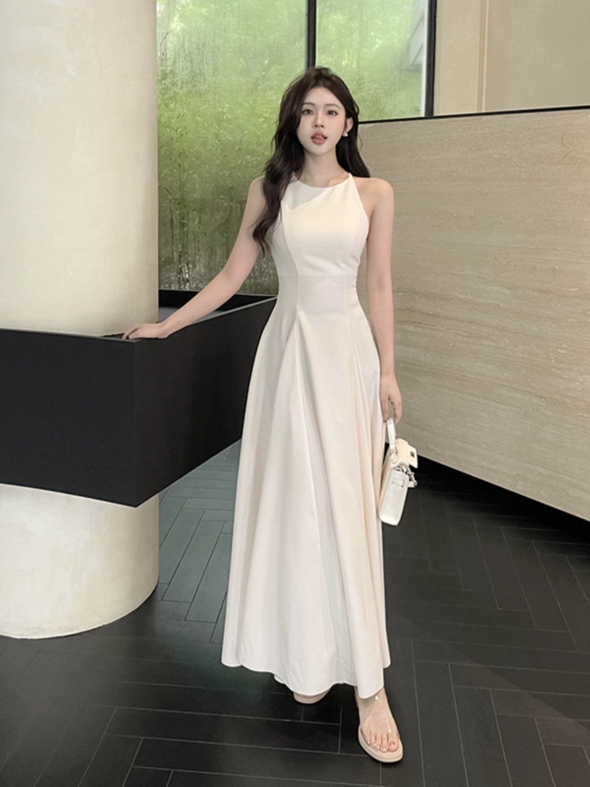 halter dress for women a-line long dress      S5465