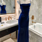 Blue shiny dress birthday party dress      S5472