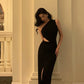 sexy black dress new long skirt    S5497