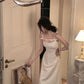 Black suspender bow dress for women      S5470