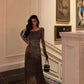 Two-piece Set Women New Printed Slit Long Skirt     S5495