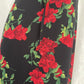 retro red rose V-neck sexy backless travel holiday floral beach dress      S5468