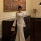 long-sleeved satin dress for women new style long skirt     S5489