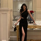 sexy black dress new long skirt    S5497