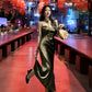 Satin suspender dress party evening dress long skirt        S5446