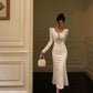 White mermaid dress for women new long evening dress    S5499