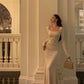 Long-sleeved dress for women new square neck long dress     S5494