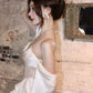 princess dress white satin dress       S5455