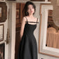 Black suspender bow dress for women      S5470