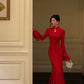 Red new style long mermaid dress     S5480