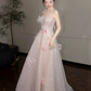 Charming Champagne Prom Gown , Glitter Tulle Sequins Maxi Evening Dress Birthday Dress RS1357
