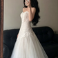 Dreamy White Prom Gown , Sweet Tulle Lace Embroidery Maxi Evening Dress RS1361