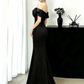 Black Sparkly Prom Gown , Mermaid Sequins Elegant Bodycon Maxi Evening Dress RS1397