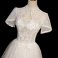 Dreamy White Prom Gown , Tulle Sequins Embroidery Corset Maxi Evening Dress RS1399