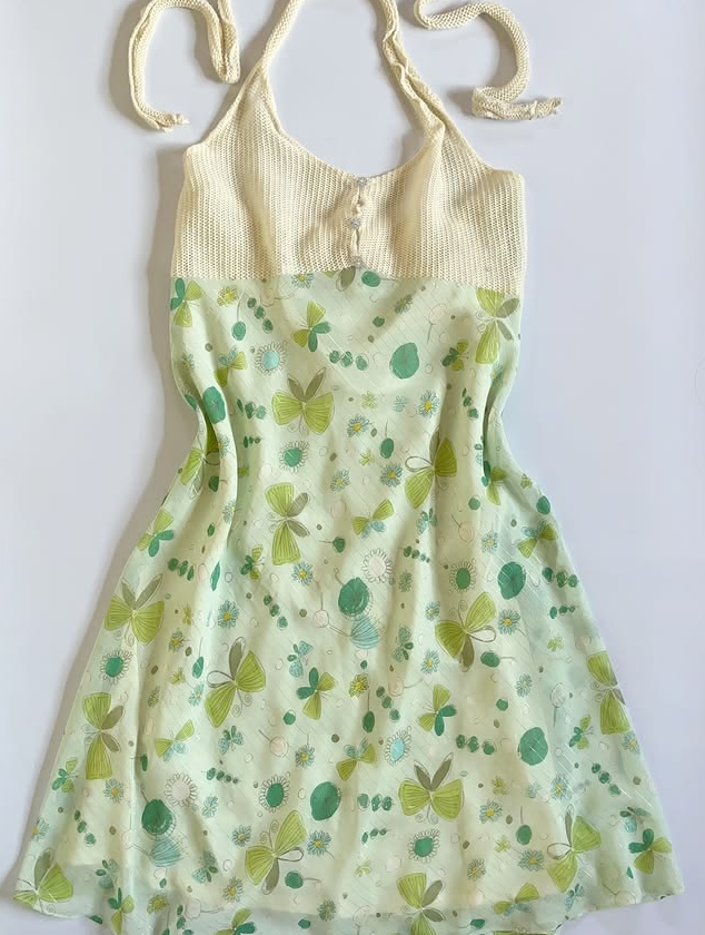 Fresh Floral Homecoming Dress , Chiffon Corset Summer Dress RS1392