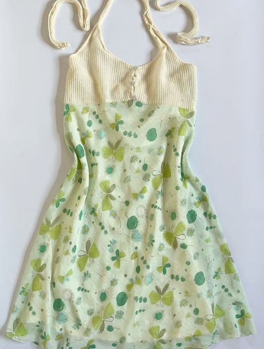Fresh Floral Homecoming Dress , Chiffon Corset Summer Dress RS1392