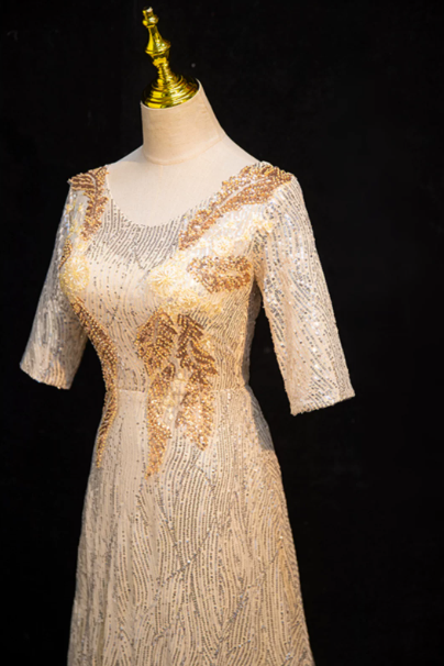Sparkly Yellow Prom Gown , Sequins Tulle Corset Maxi Evening Dress RS1403