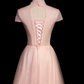Gentle Pink Prom Gown , Sequins Romantic Tulle Corset Maxi Evening Dress Birthday Dress RS1405
