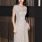Elegant Sliver Prom Gown , Sequins Glitter Corset Maxi Evening Dress RS1409