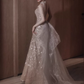 Gorgeous Champagne Prom Gown , Glitter Sequins Tulle Corset Maxi Evening Dress RS1417