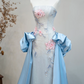 Light blue strapless fitted long ball gown R8893