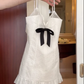 White halter waist slim lace skirt short skirt homecoming dress R4597
