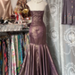 Deep purple-brown halter-neck fitted fishtail gown, ball gown R6257
