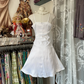 White halter-neck A-line mini dress, ball gown R6297