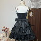Black suspenders waist slim cake puffy princess dress homecoming dress R4355