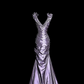 Light grayish purple sleeveless fitted waist pleated hip-hugging sexy long ball gown R6657