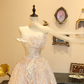 Light pink strapless fitted waist long bridal gown R6577