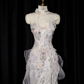 White strapless fitted long ball gown/bridal dress R8953