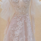 Pink lace dress one shoulder slim waist long dress bridal gown R5744