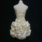 Apricot Strapless Pleated Waist Cake Skirt Homecoming Dress R4965