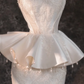 White tube top waist flared top hip fishtail long skirt bridal dress R5783