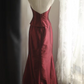 Red halter-neck fitted top and bodycon long skirt suit for a ballroom gown R6697