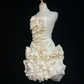 Apricot Strapless Pleated Waist Cake Skirt Homecoming Dress R4965