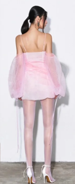 Pink strap one-shoulder slim waist sweet and cute mini skirt homecoming dress R4517