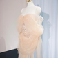 Light apricot strapless sexy long ball gown, bridal dress R9013